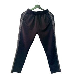 Black Silky Pants with Sparkly Silver Strip on side